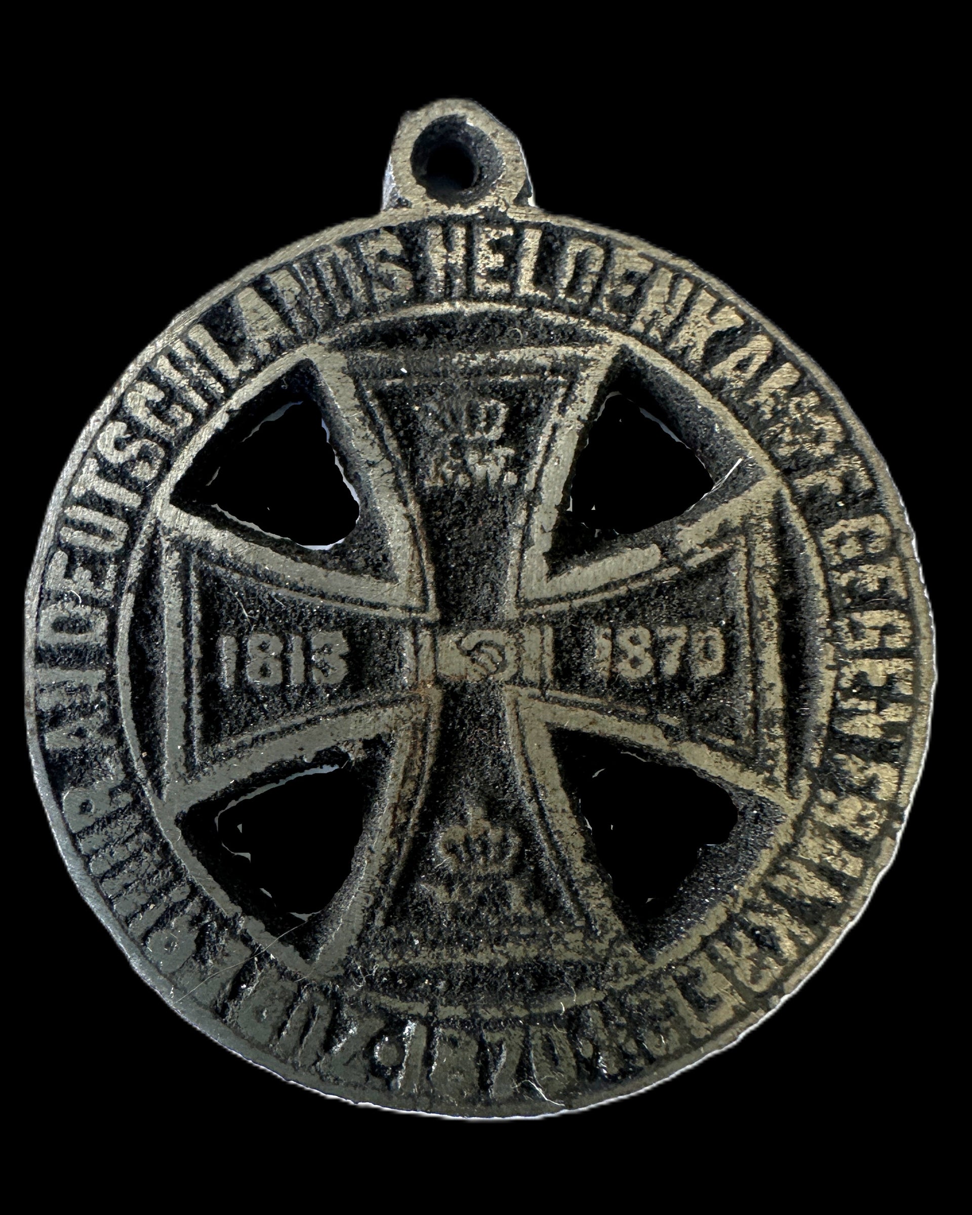 Imperial German 1870-71 Franco-Prussian War Patriotic Pendant Beutemetall