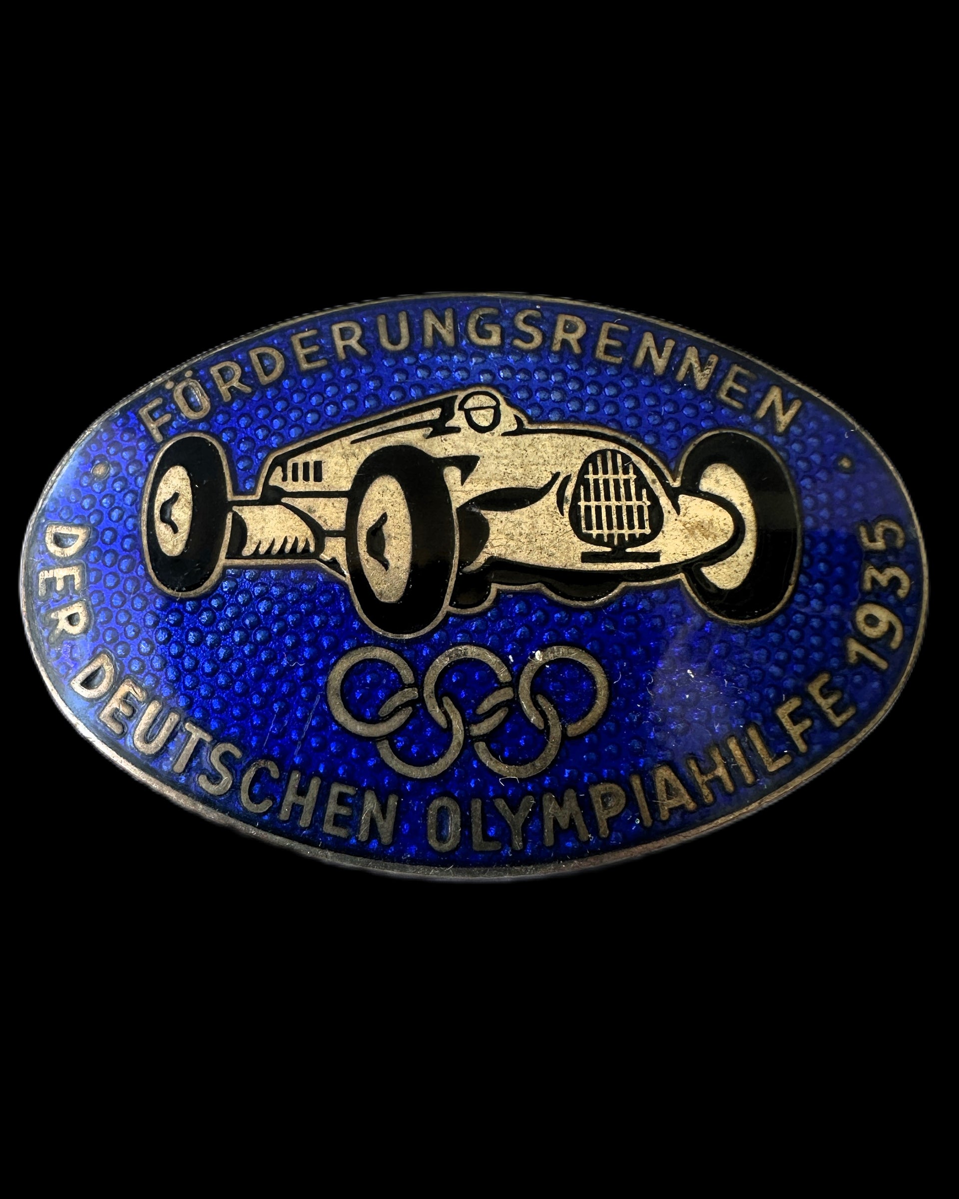 German 1935 Olympiahilfe Förderungsrennen Enamel Badge Stübbe Berlin Olympic