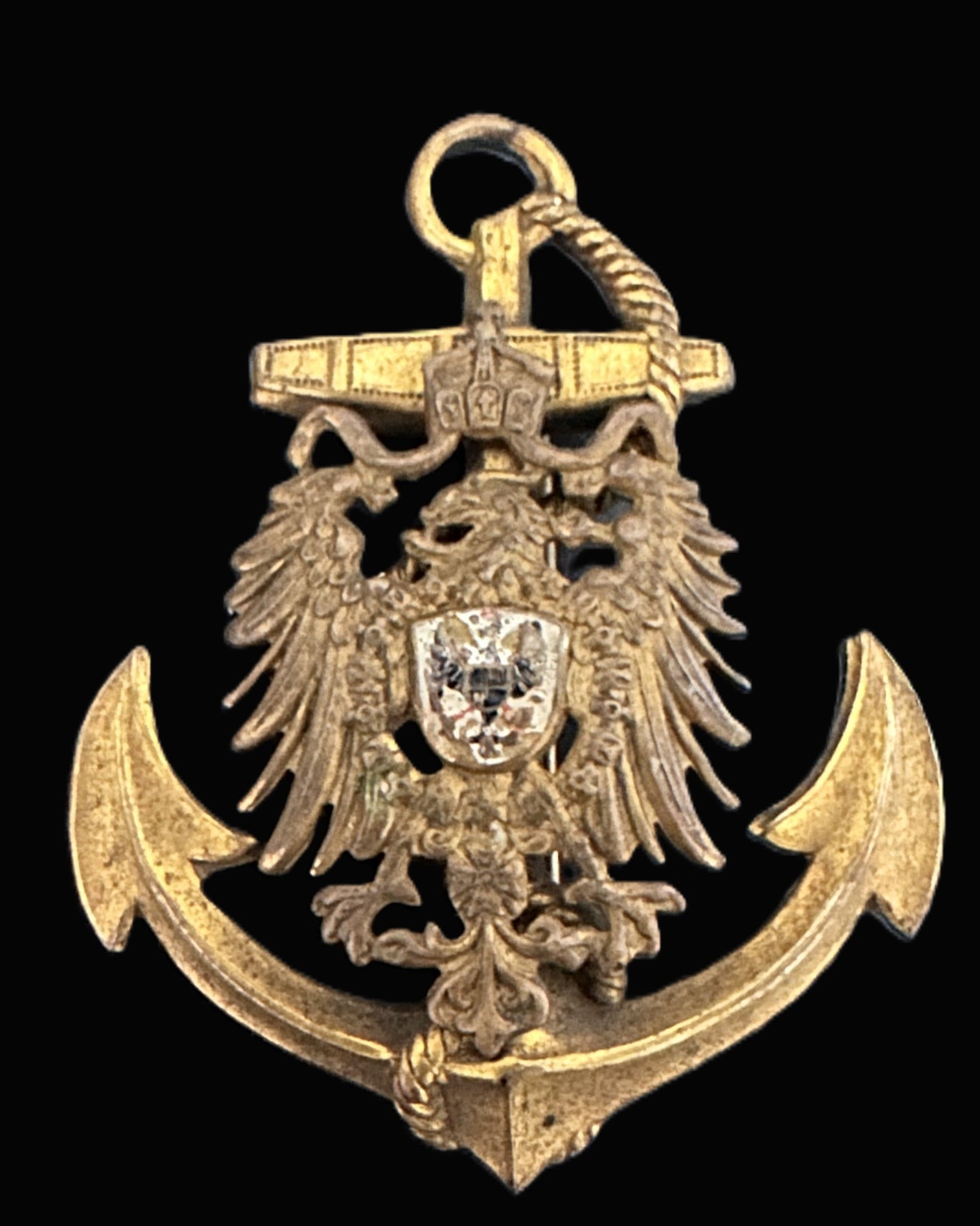 German Imperial Eagle Pin with Portrait Medal