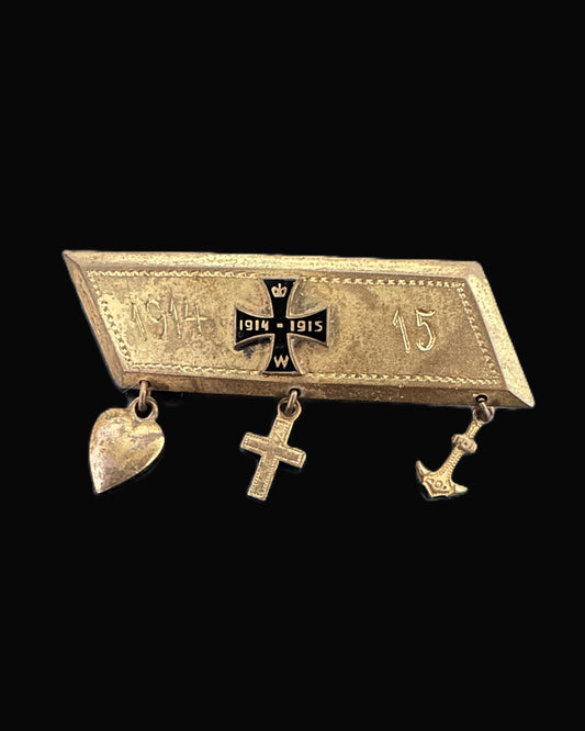 Imperial German Iron Cross Brooch with Charms – 1914/15 Commemorative