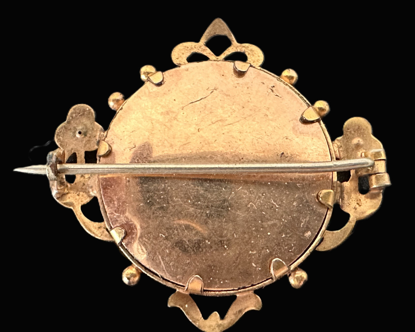 Gold-Framed Military Portrait Brooch