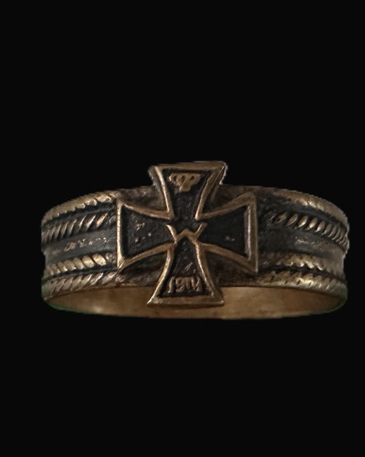 Imperial German WWI Trench Art Ring – Iron Cross 1914