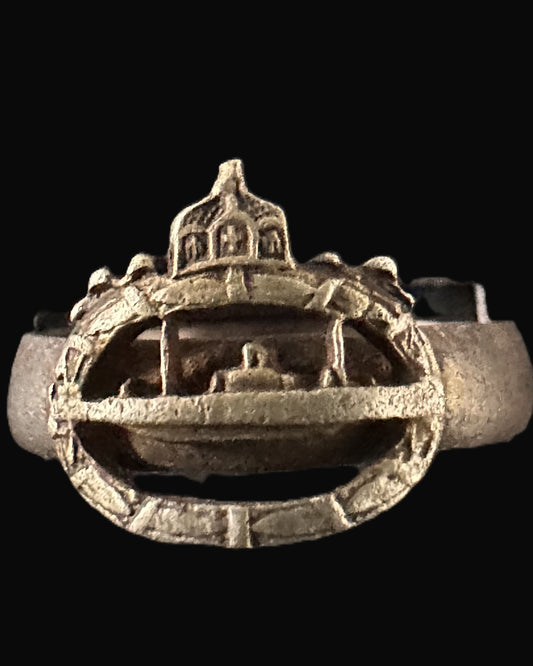 Imperial German Navy U-Boat Commemorative Ring – Rare Trench Art Style