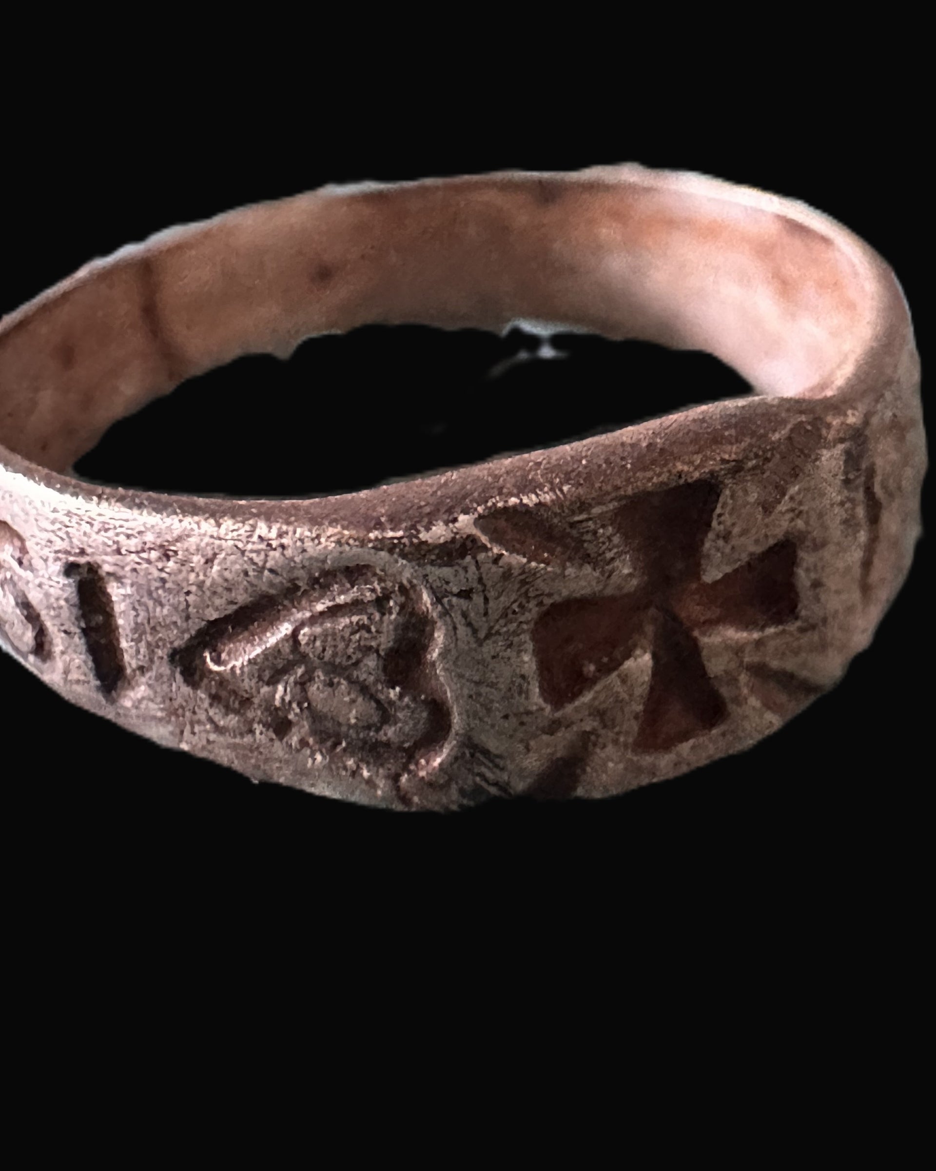 WWI German Trench Art Ring – Iron Cross, Heart, and Date Motifs (1914–1917)