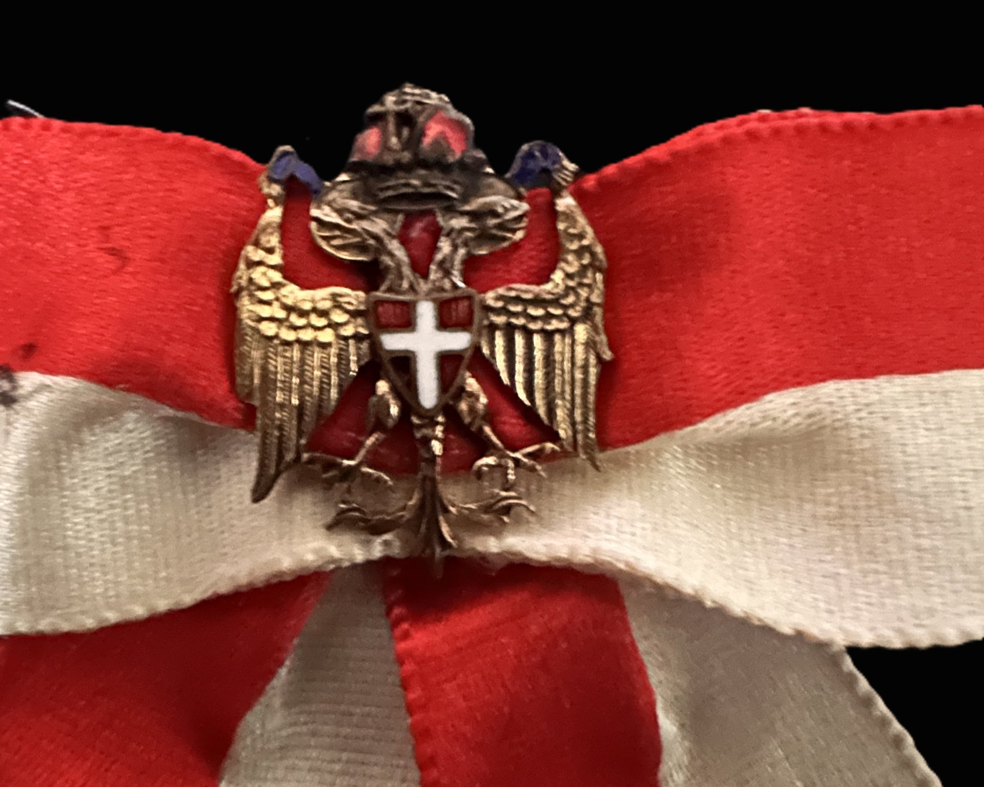 Austro-Hungarian Patriotic Bow with Imperial Double-Headed Eagle Device