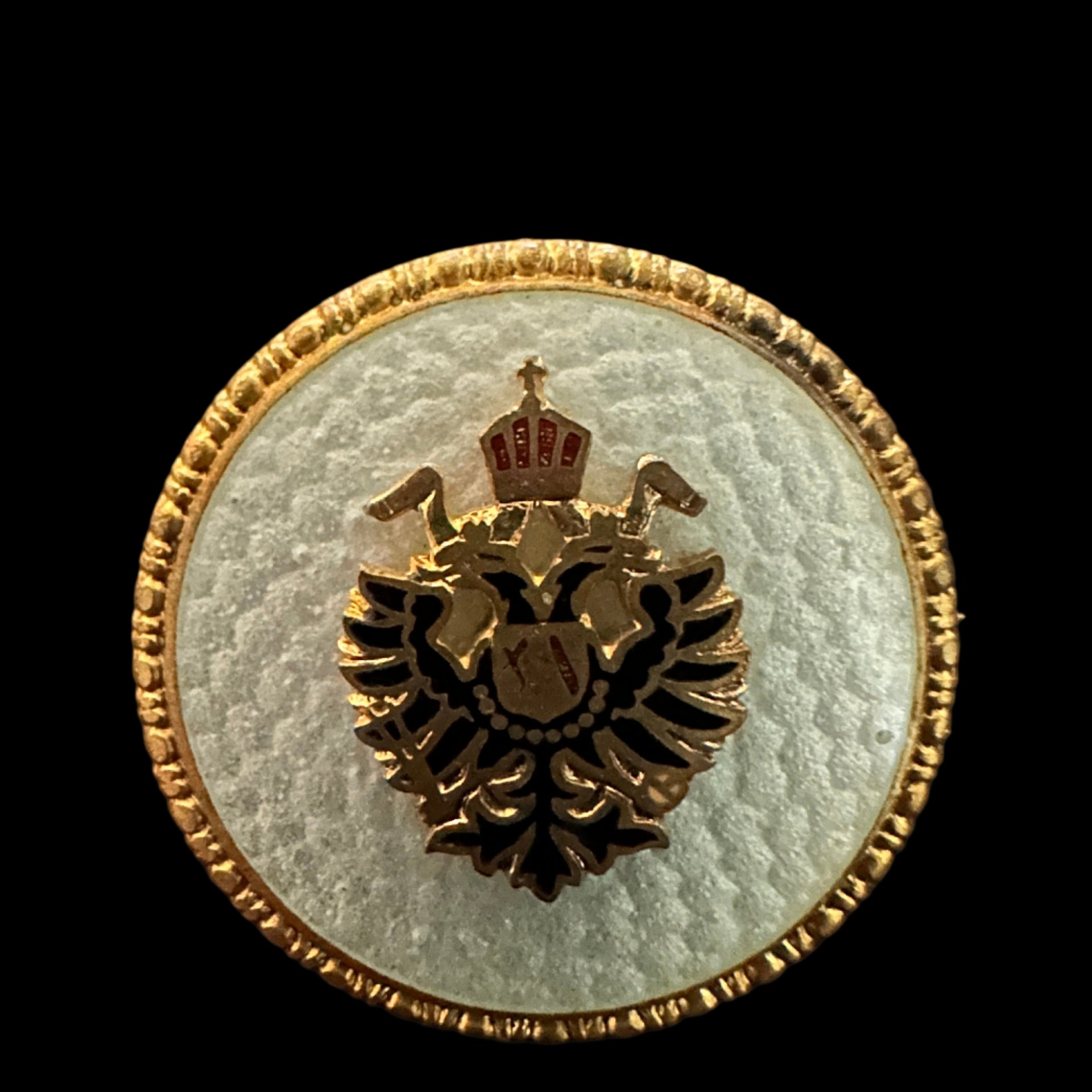 Austro-Hungarian Imperial Patriotic Brooch with Double-Headed Eagle