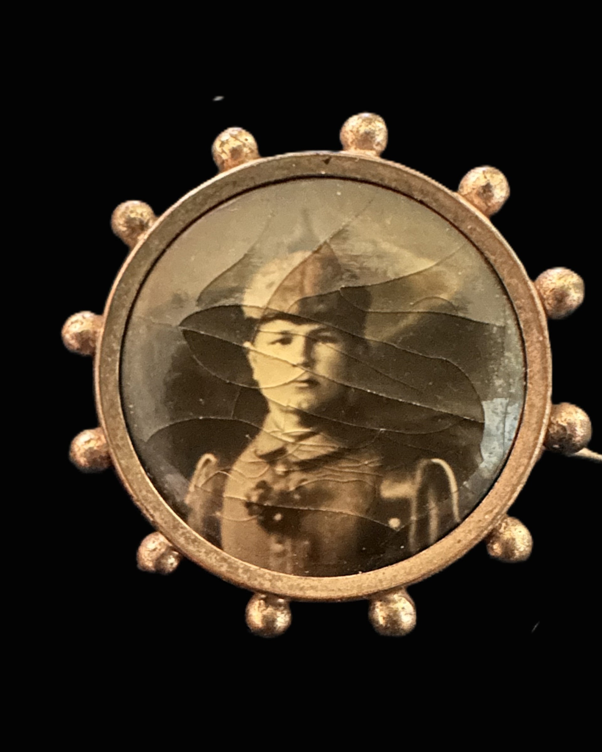 Imperial German Portrait Brooch of Young Officer, c. 1900
