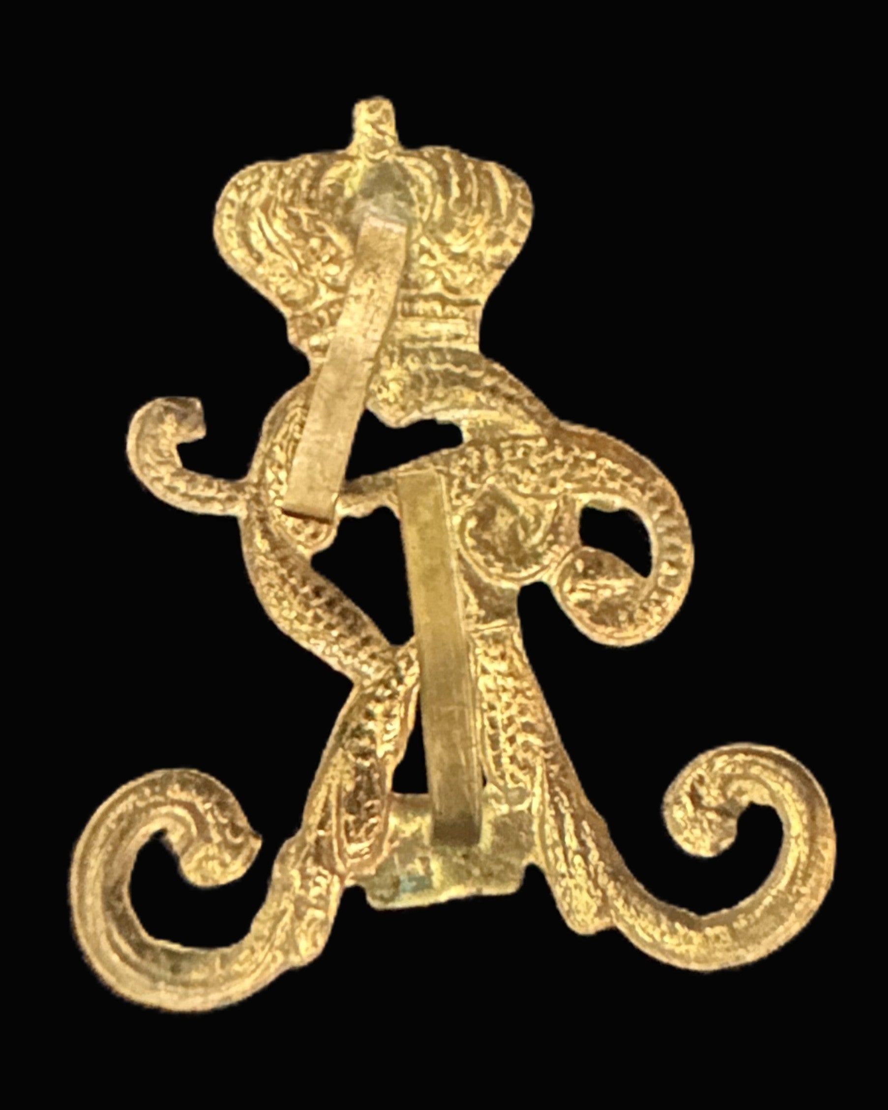 Prussian Officer’s Gilt “FR” Monogram Device with Crown – Guard Regiments