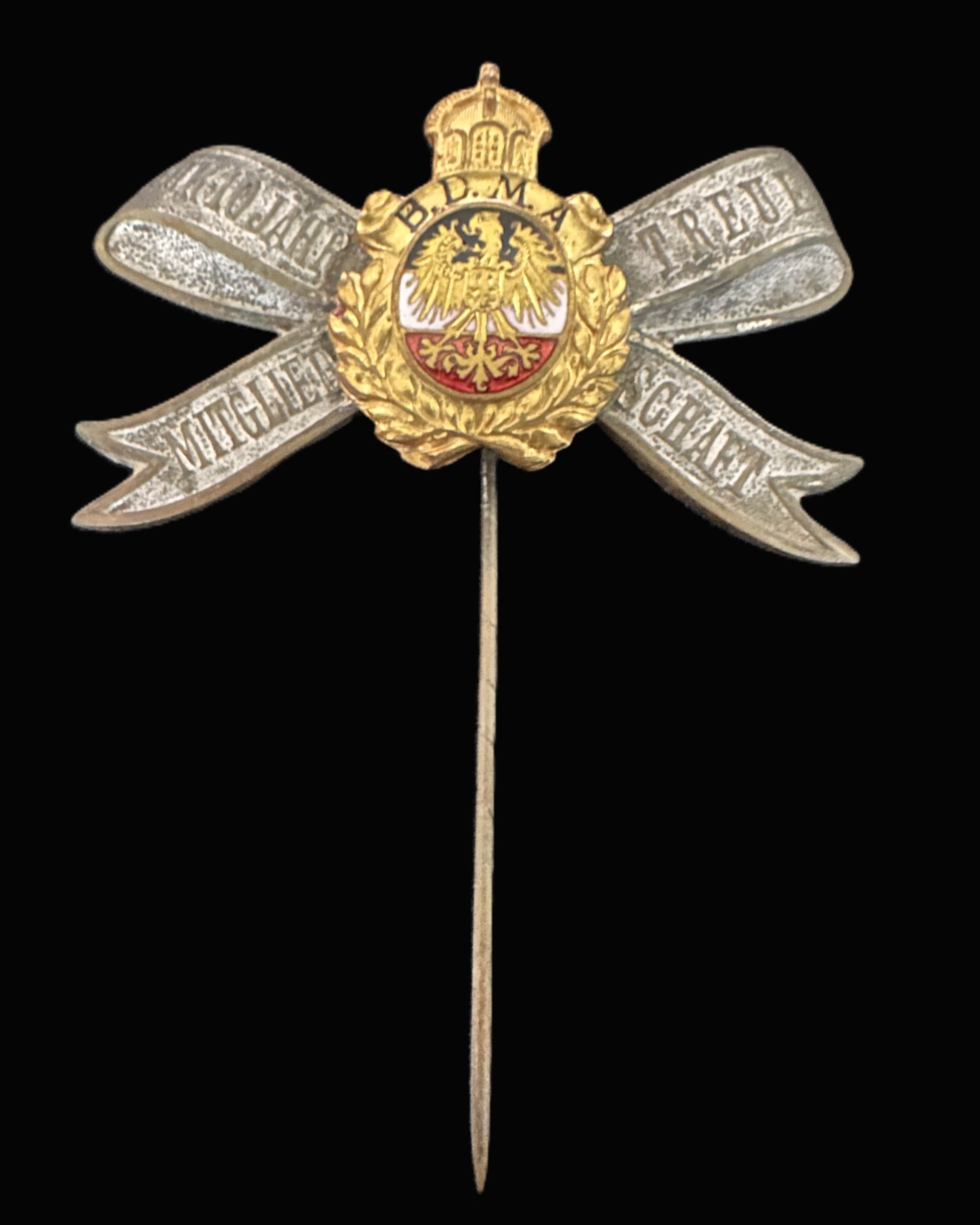 Imperial German BDMA Für treue Mitgliedschaft Stickpin 1900–1918