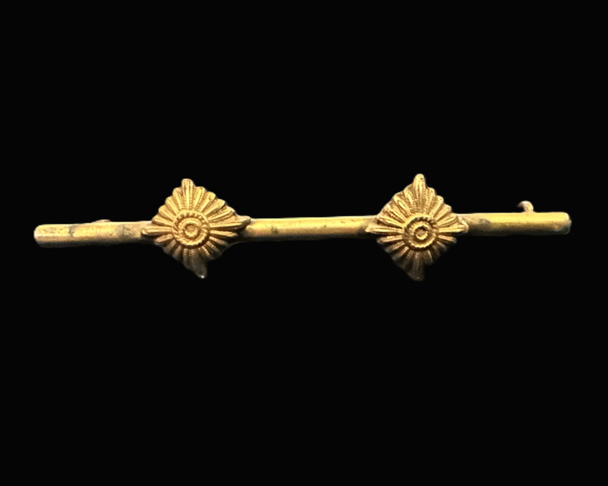 Double Ranks 1880 Imperial German Officer’s Gold-Toned Double Pips Rank Bar Pre–World Wa