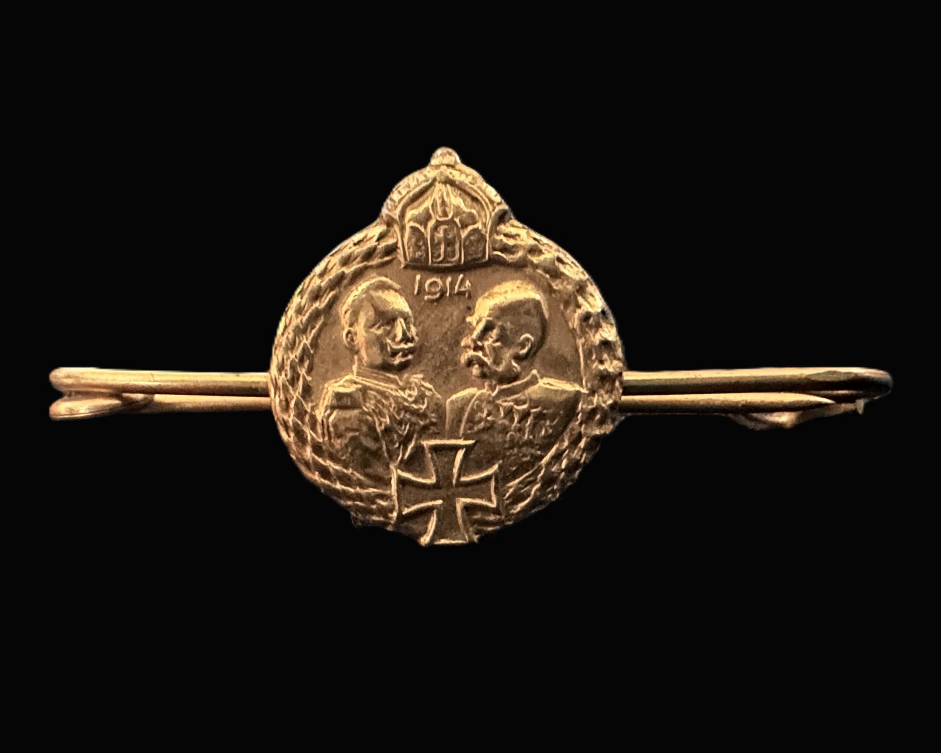 Imperial German Brooch – Kaiser Wilhelm II Emperor Franz Josef 1914
