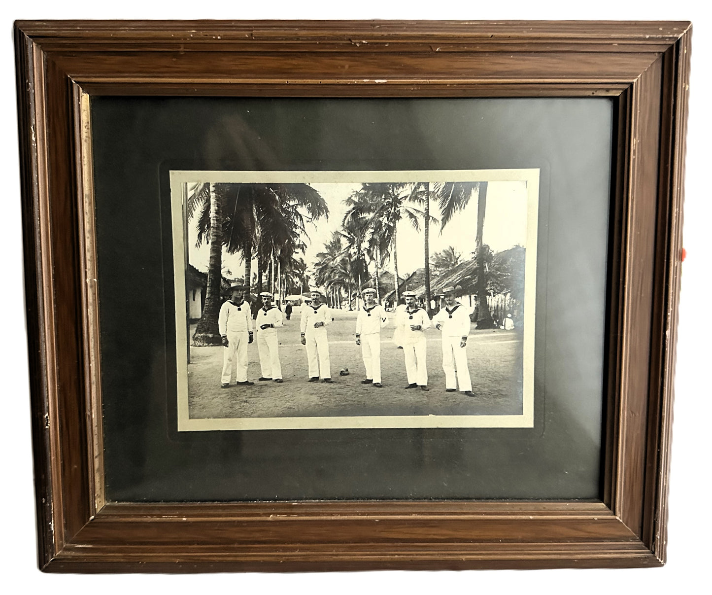 Framed photograph captures a group of sailors from the Imperial German Navy