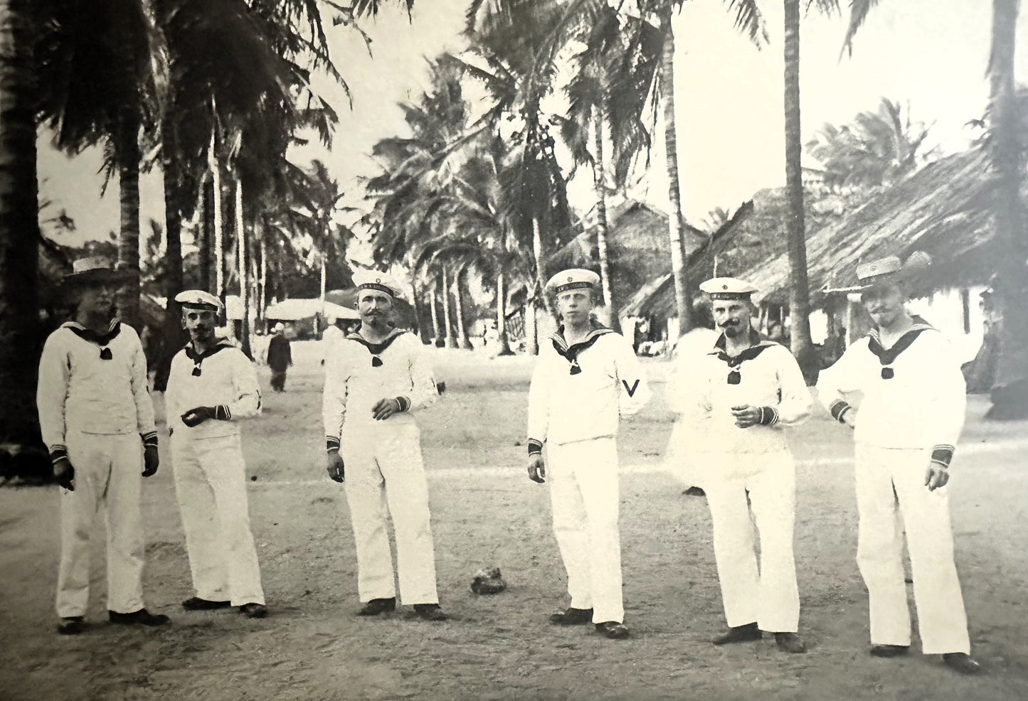 Framed photograph captures a group of sailors from the Imperial German Navy