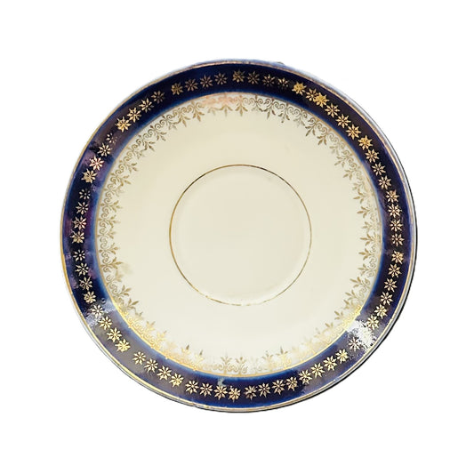 Antique German Saucer with Cobalt Blue and Gilt Design