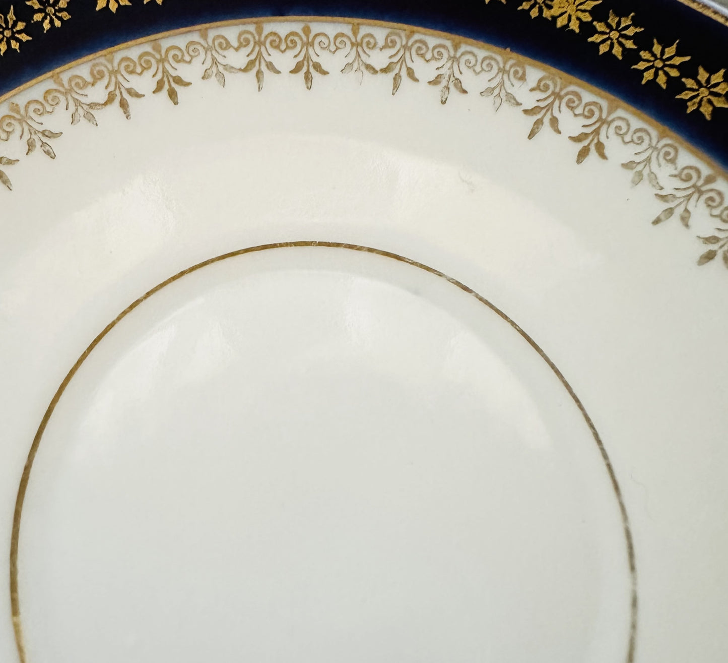 Antique German Saucer with Cobalt Blue and Gilt Design