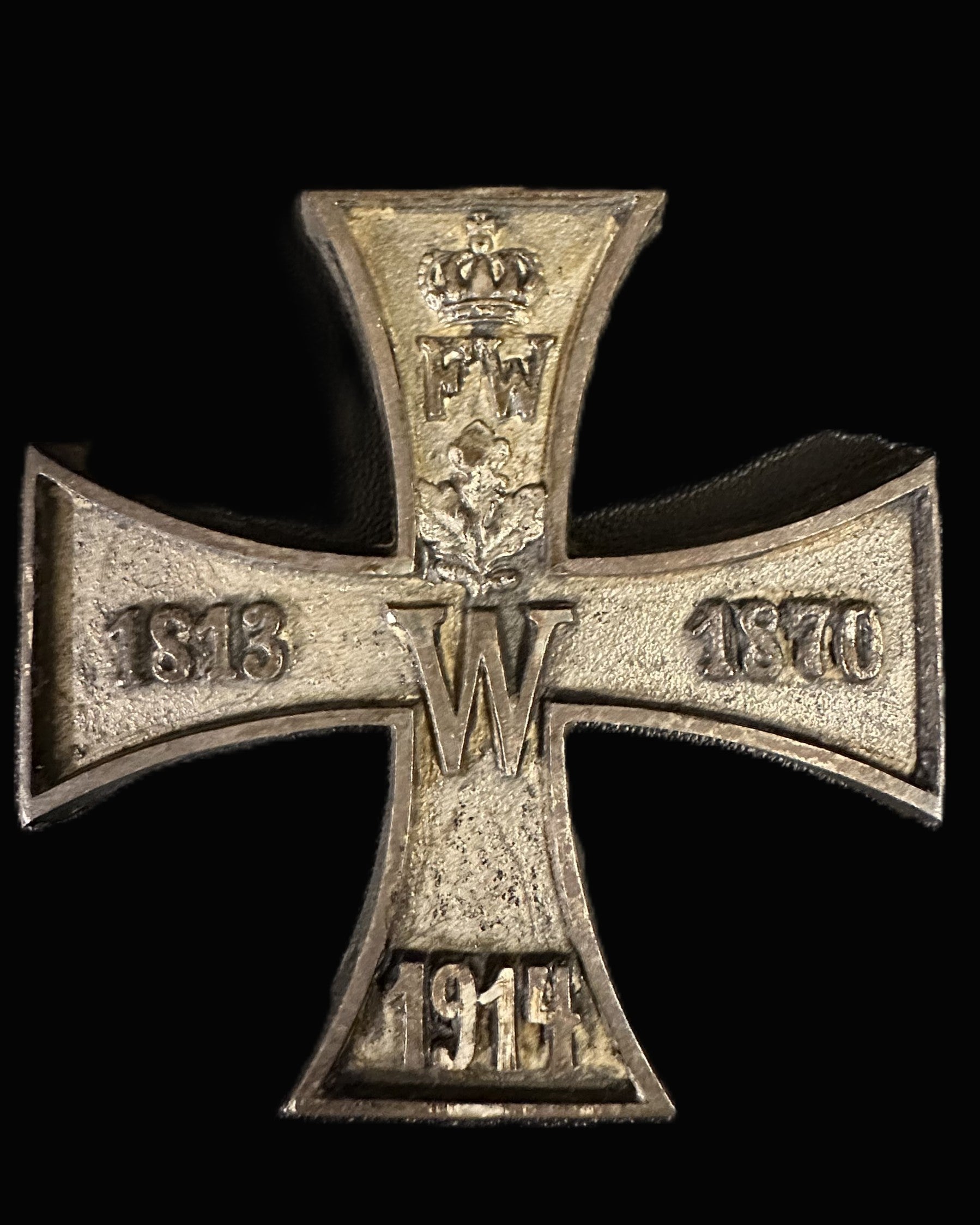 Imperial German Iron Cross Desk Paperweight, 1813-1870-1914