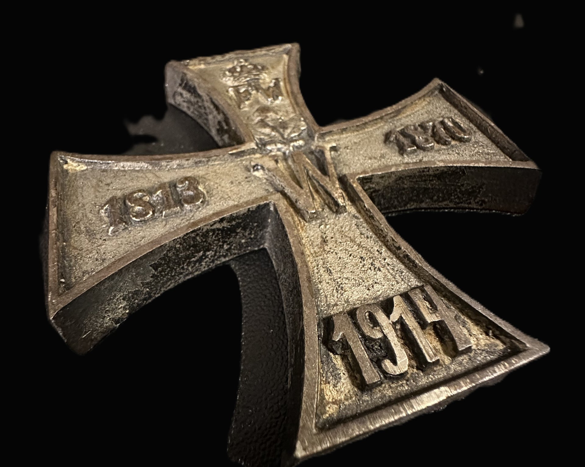 Imperial German Iron Cross Desk Paperweight, 1813-1870-1914