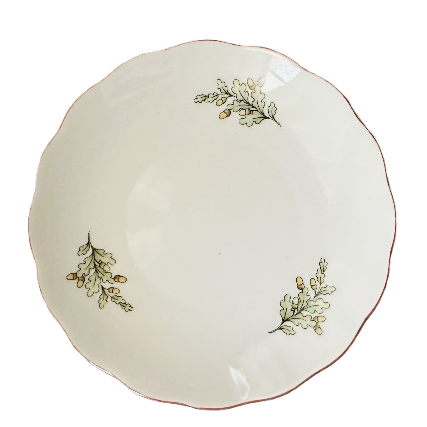 Set of 4 Porcelain Dessert Plates by Johann Seltmann, Vohenstrauß, Bavaria – Oak Leaf and Acorn Motif (ca. Early 20th Century)