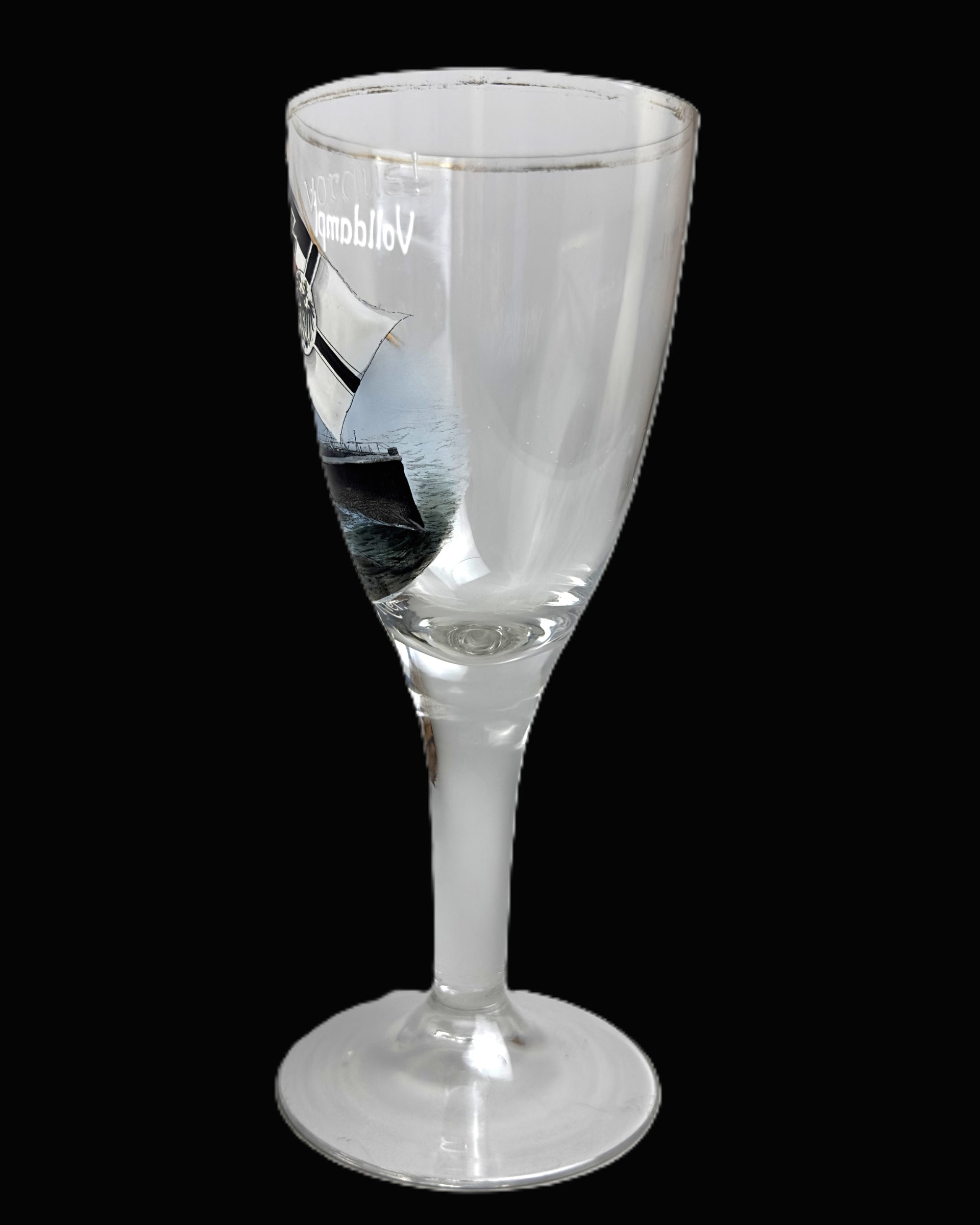 Imperial German Navy Kiel Volldampf Voraus Hand-Painted Goblet