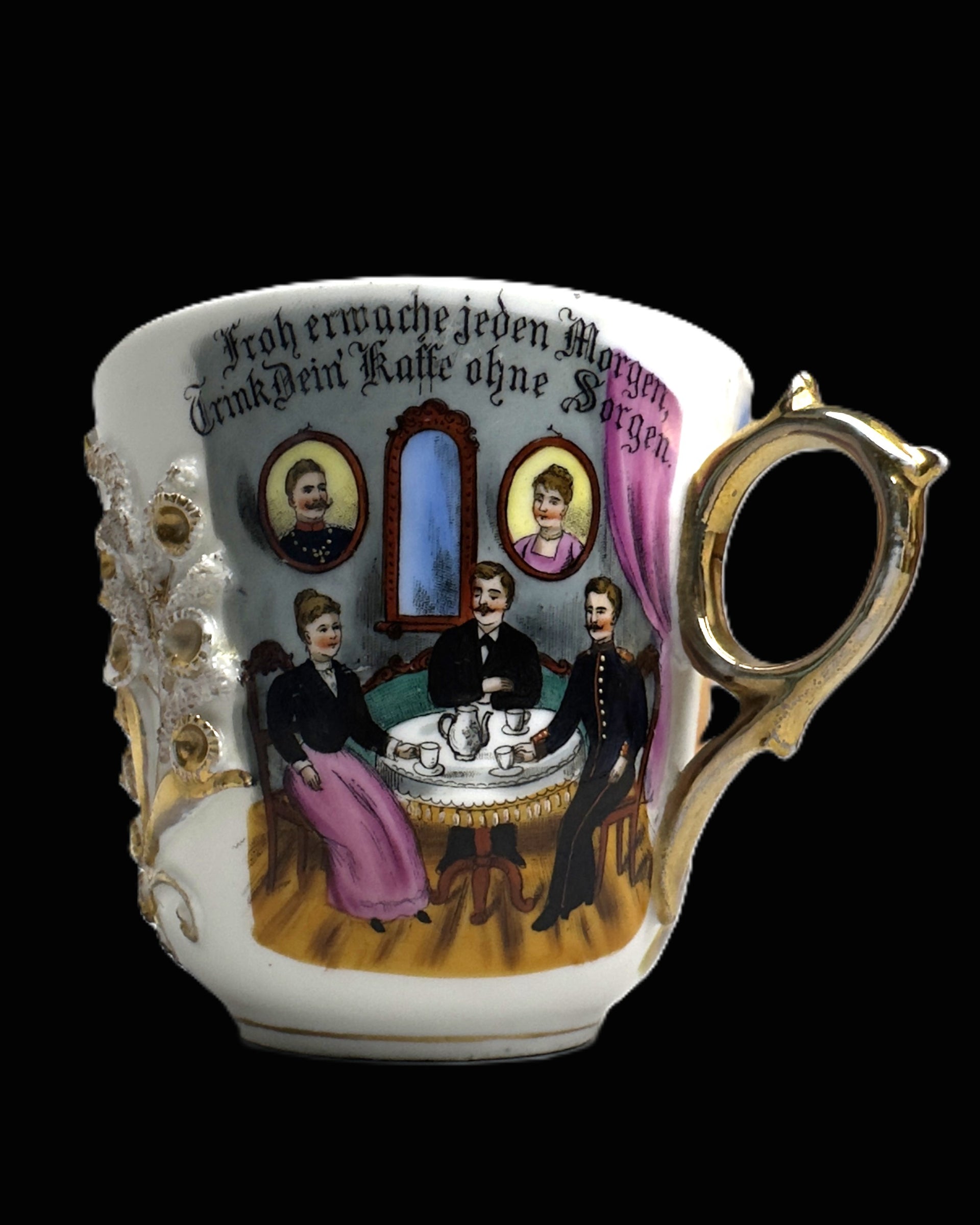 Imperial German Strasbourg Father’s Souvenir Porcelain Coffee Cup