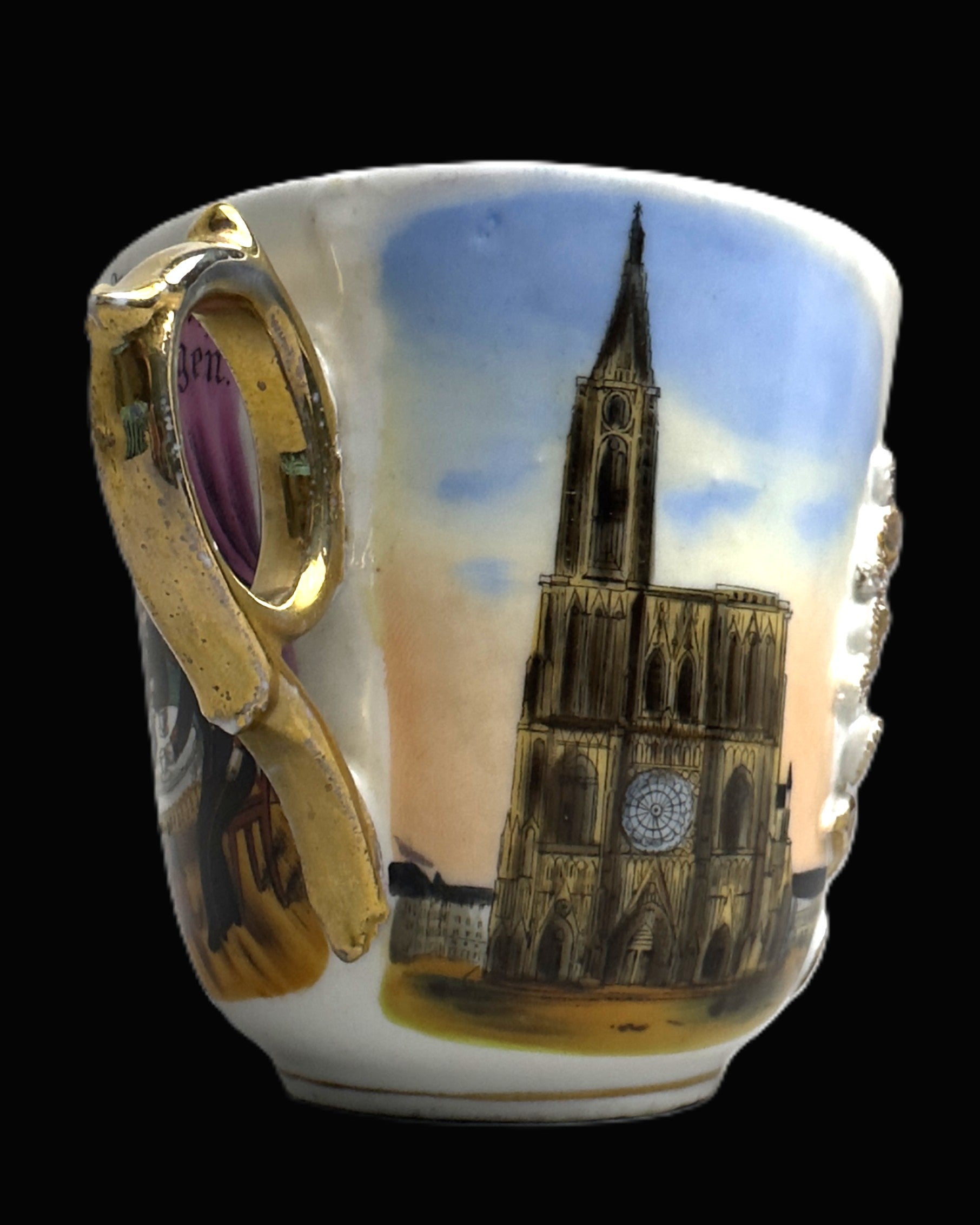 Imperial German Strasbourg Father’s Souvenir Porcelain Coffee Cup