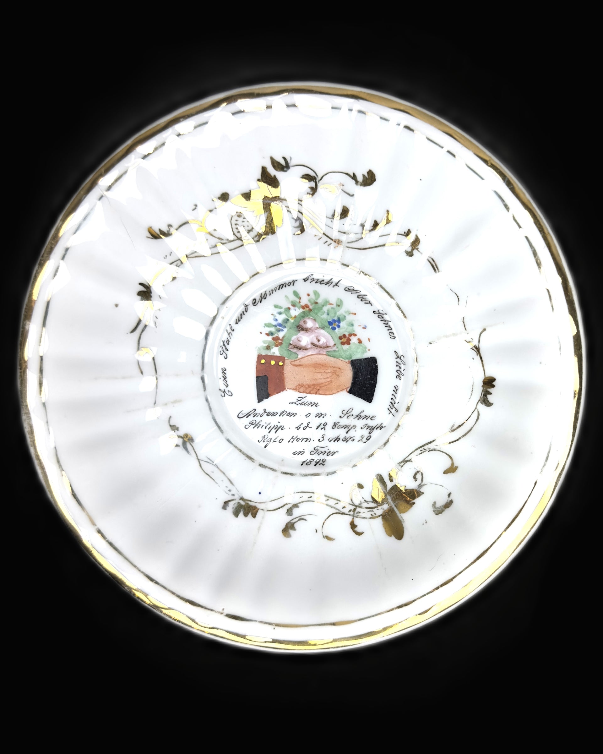 1892 Trier IR 29 von Horn Named Porcelain Military Saucer