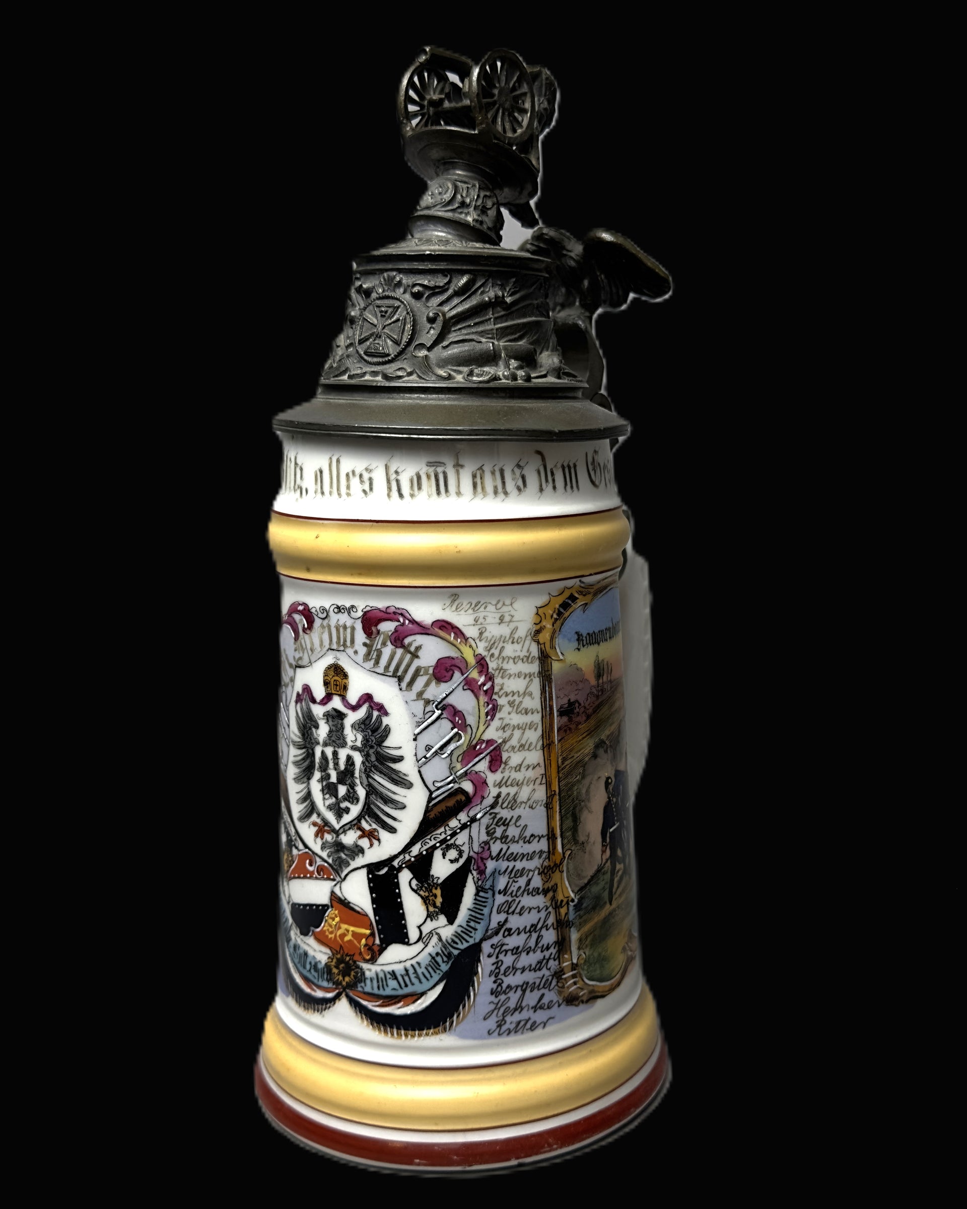 Prussian Field Artillery Reservist Stein 1895-97 With Lithophane