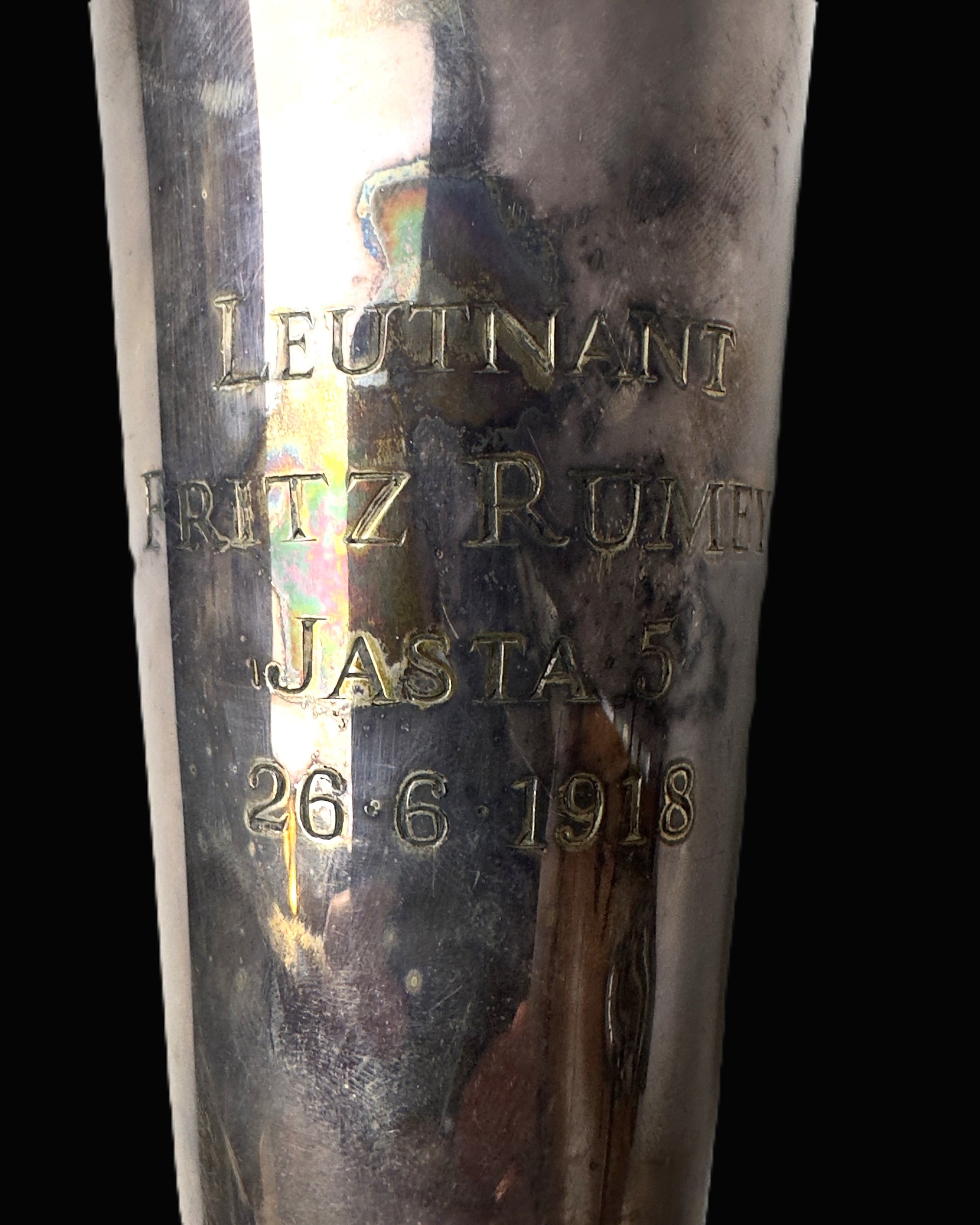Fritz Rumey Jasta 5 835 Silver 25th Victory Presentation Cup – 1918
