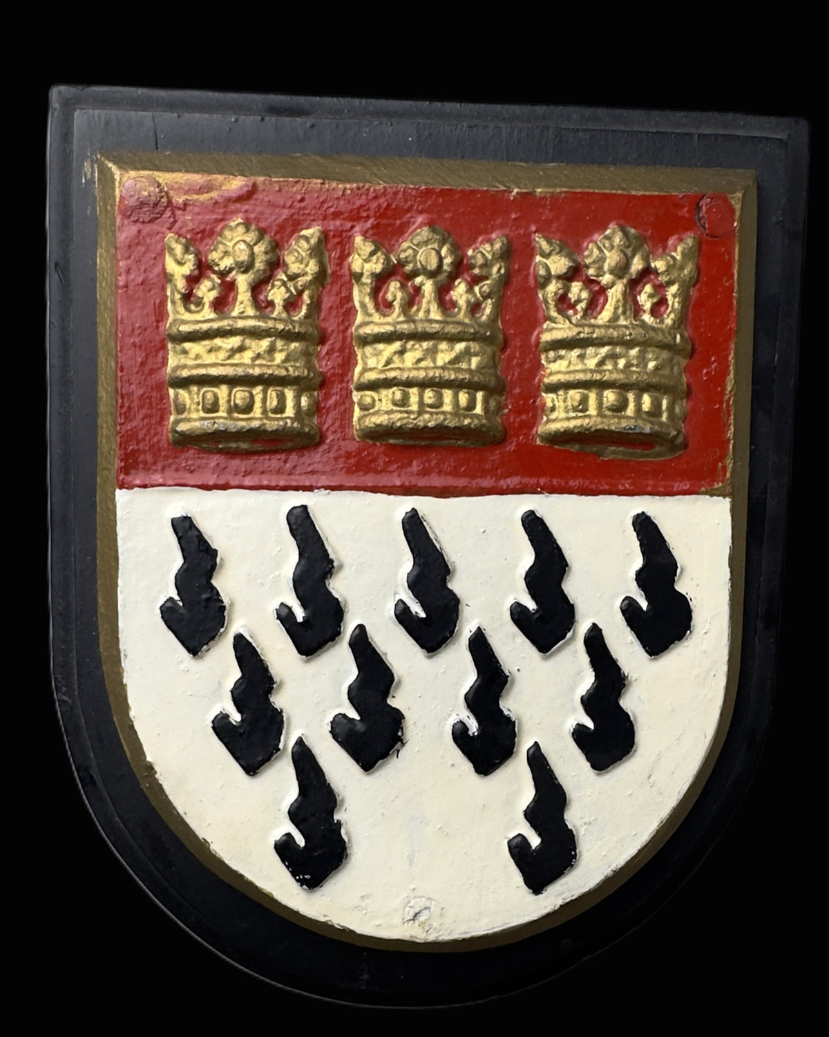 German Köln Cologne City Coat of Arms Cast-Metal Wall Plaque