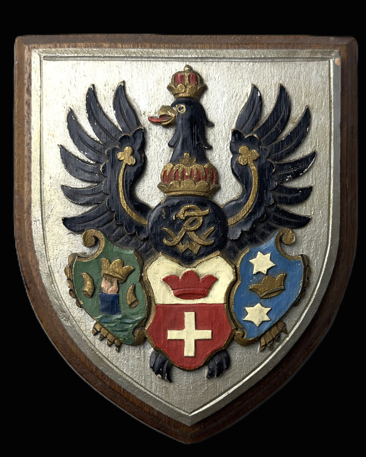 Prussian Königsberg East Prussia Painted Wood City Arms Plaque