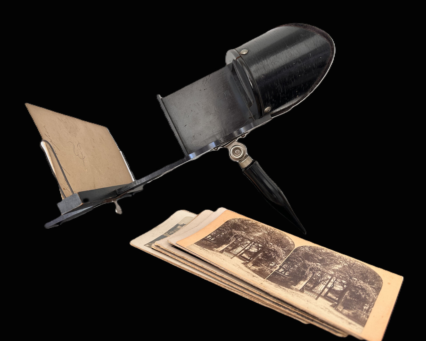 Antique Stereoscope Viewer with Collection of Stereoview Cards