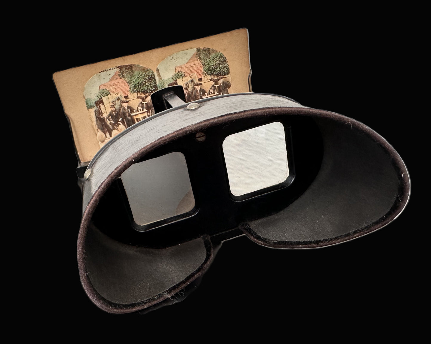 Antique Stereoscope Viewer with Collection of Stereoview Cards