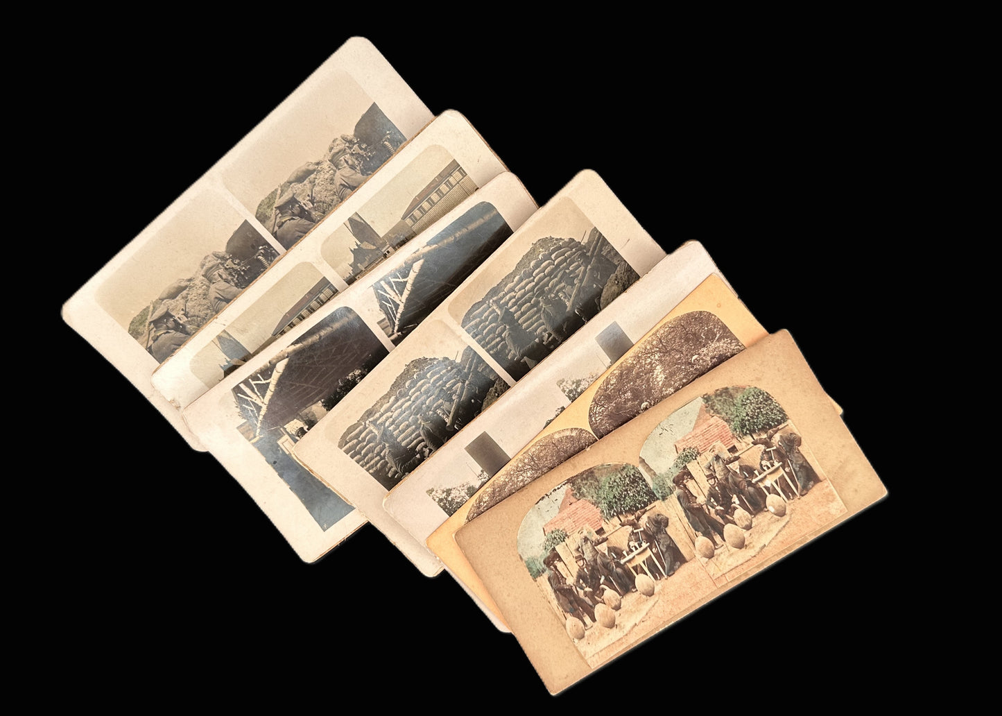 Antique Stereoscope Viewer with Collection of Stereoview Cards