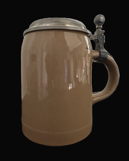 Early 20th Century German Beer Stein with Iron Cross Lid