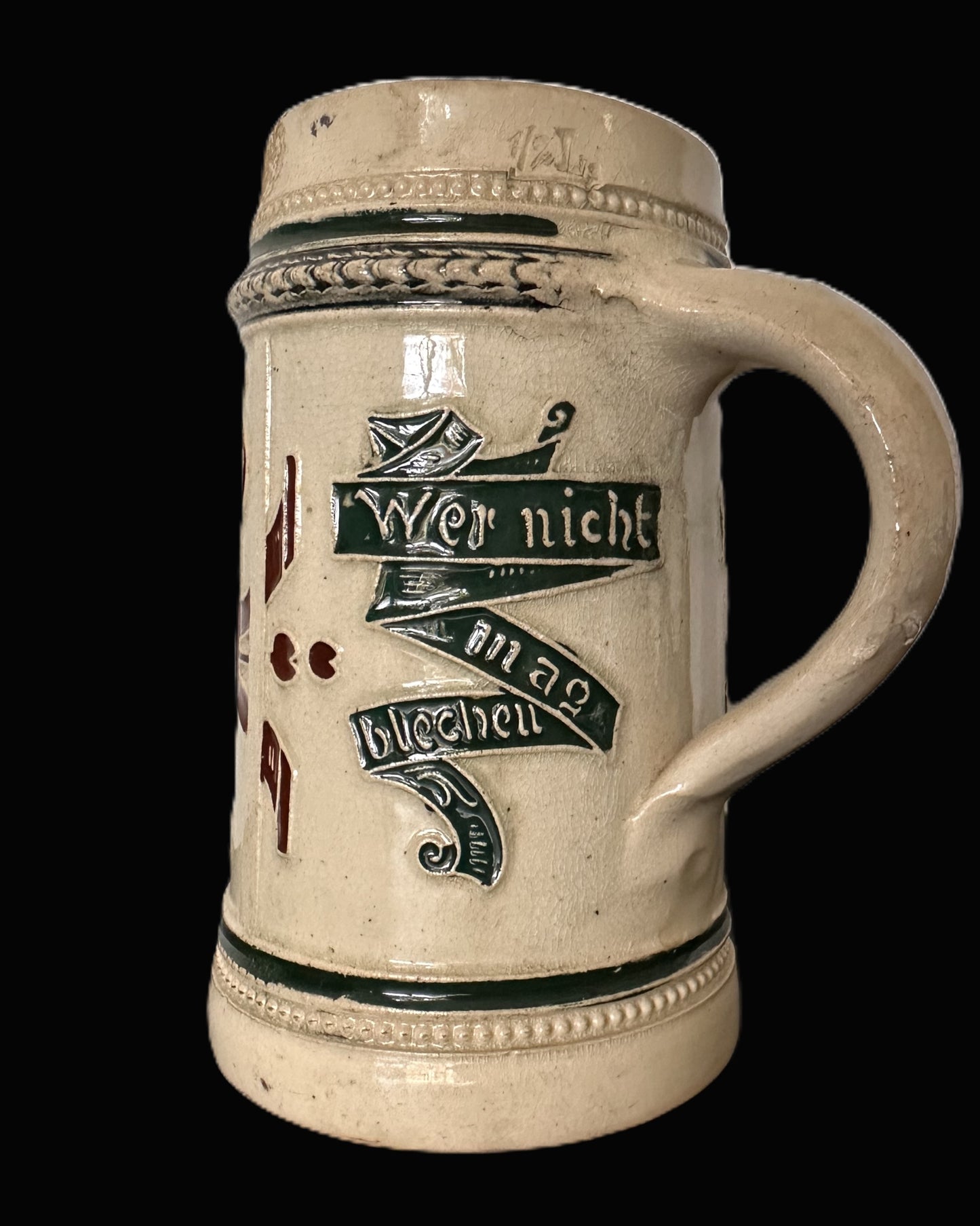 Imperial German Beer Stein – "Prosit!" with Folk Scene