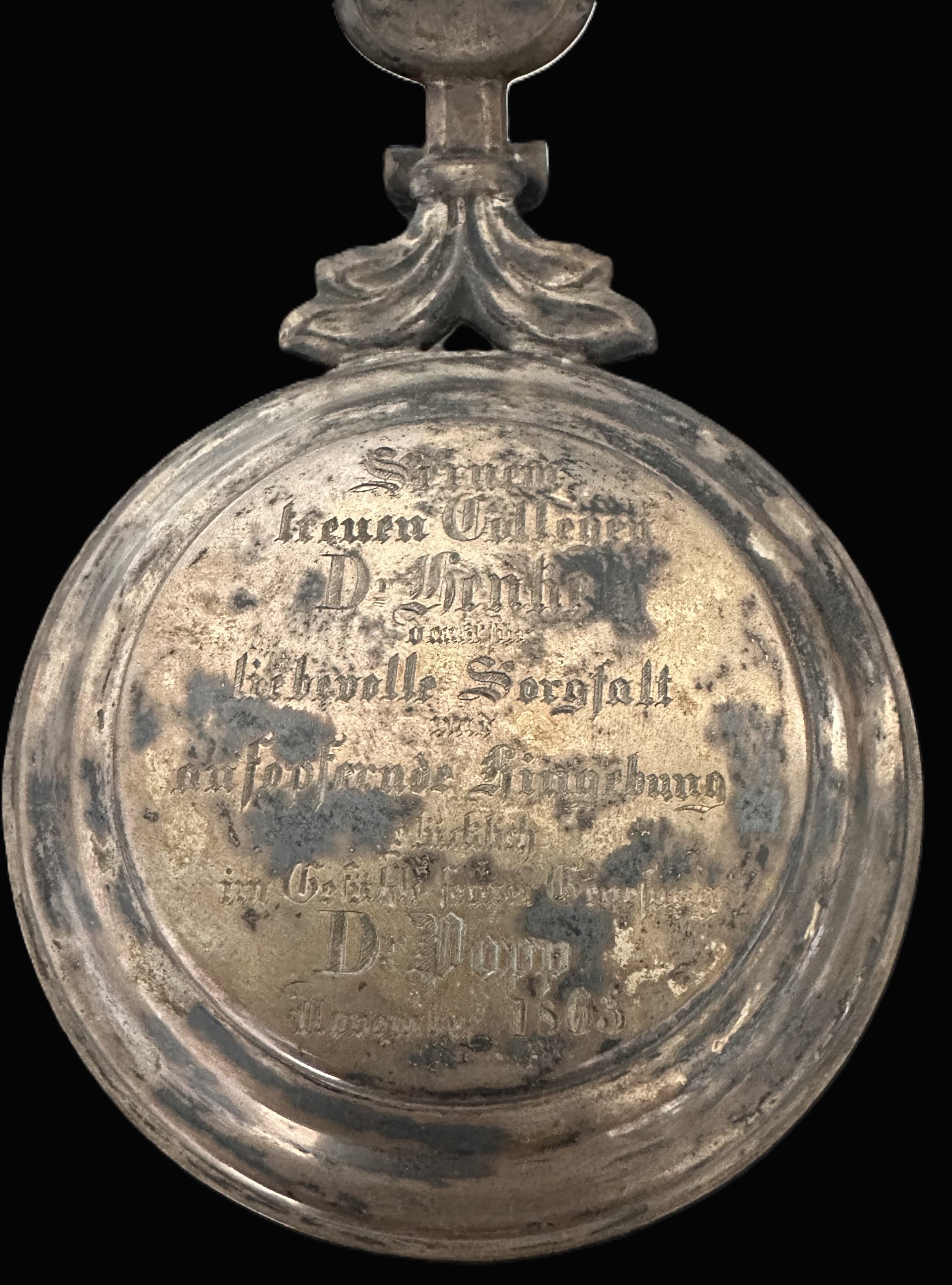 Mid-19th Century Bavarian Cut Glass Beer Stein with Engraved Pewter Lid