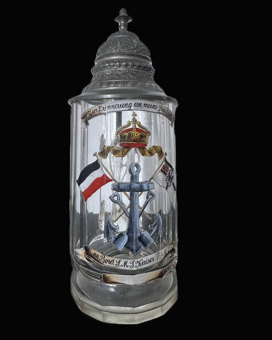 German Imperial Navy Beer Stein Commemorating SMS Kaiser Wilhelm II