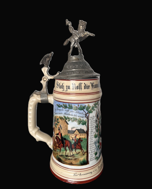 German Cavalry Regimental Beer Stein (1896-1897)