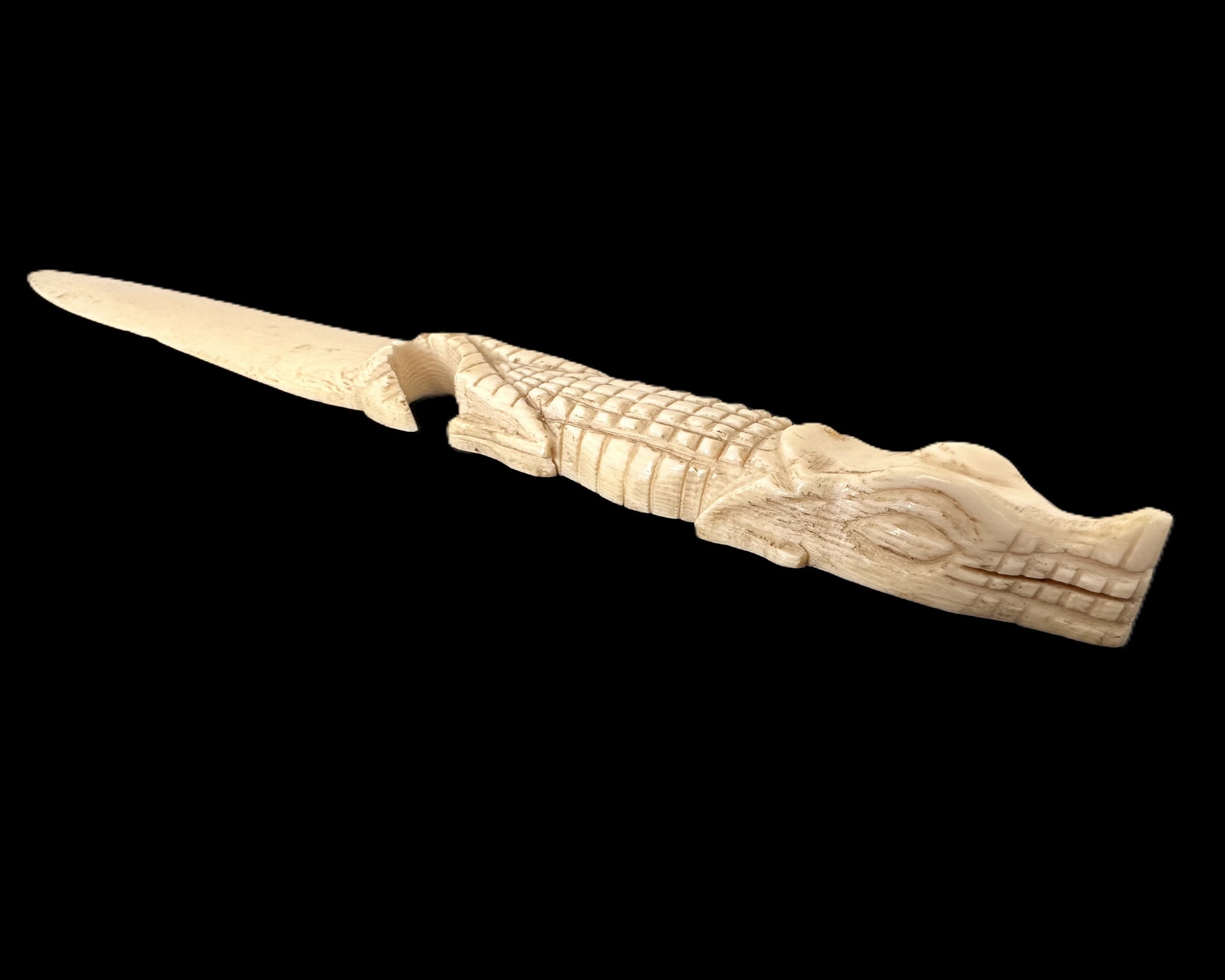 Antique Carved Crocodile Letter Opener – Imperial Colonial Era