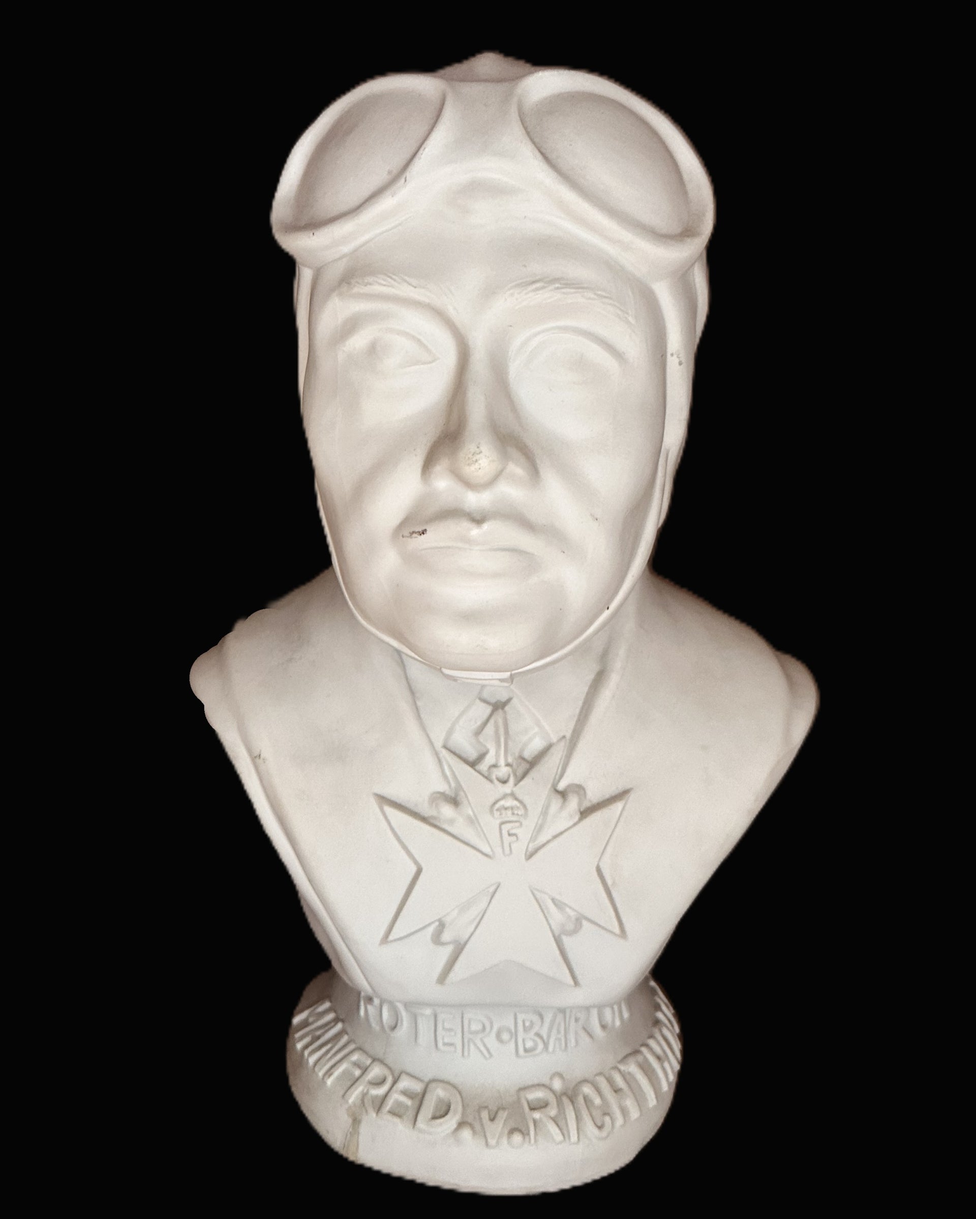 Large plaster bust of Rittmeister Manfred Freiherr von Richthofen, “The Red Baron”