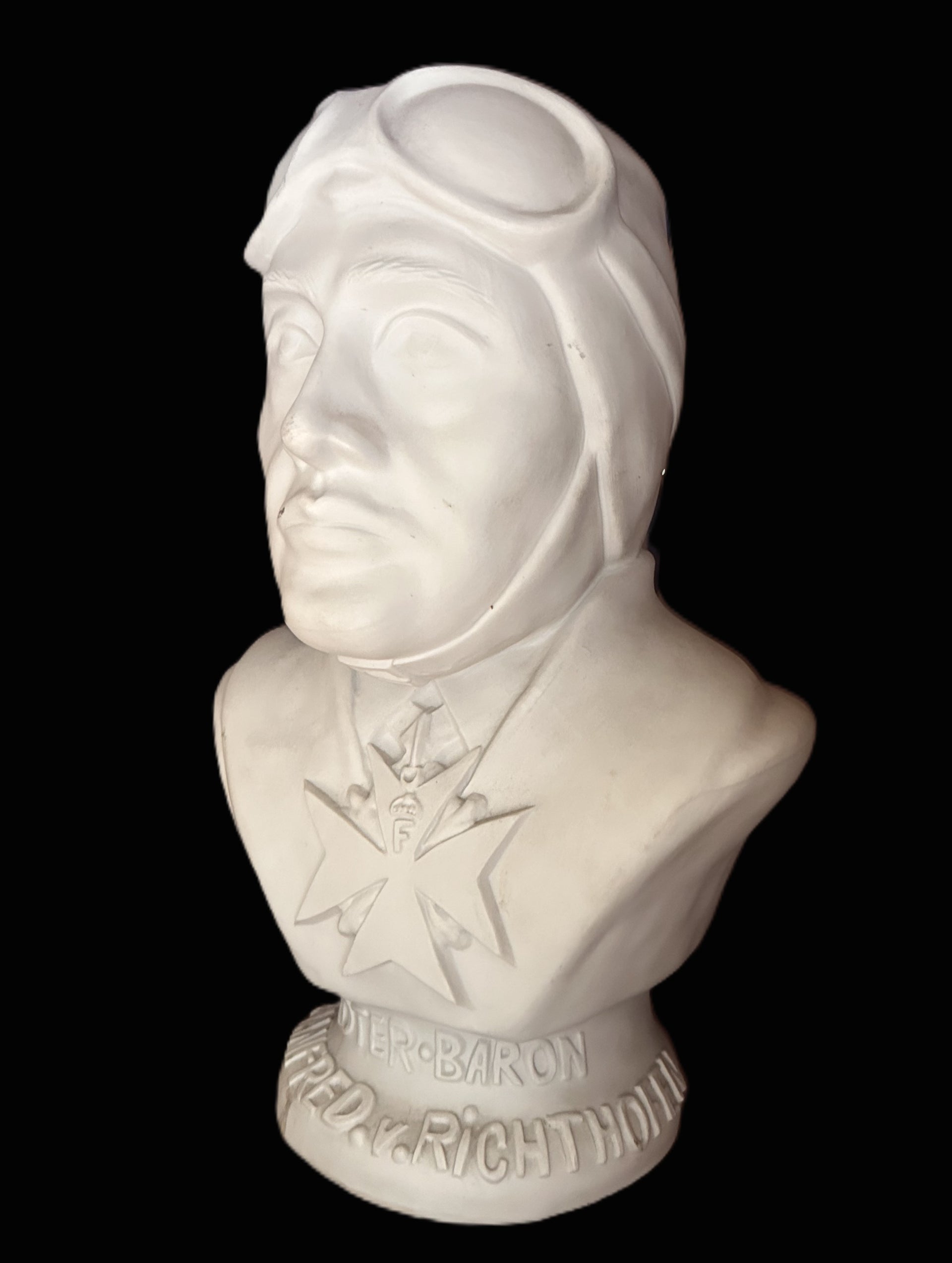 Large plaster bust of Rittmeister Manfred Freiherr von Richthofen, “The Red Baron”