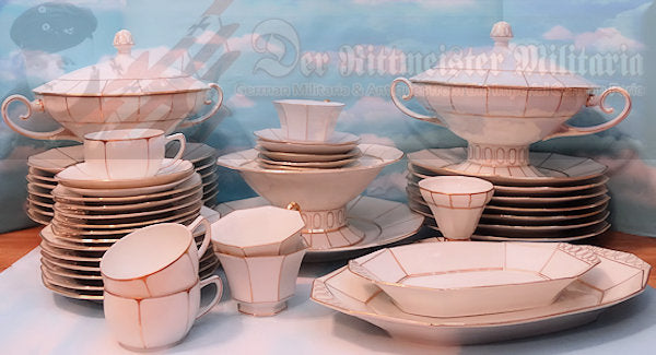 RARE GERMAN TABLEWARE DINING SET – Exquisite 22K Gold Trimmed Porcelain - Derrittmeister Militaria Group