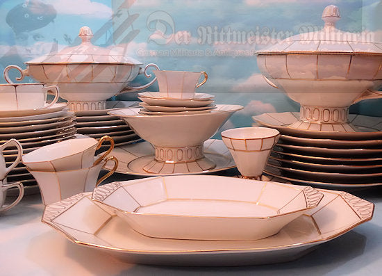RARE GERMAN TABLEWARE DINING SET – Exquisite 22K Gold Trimmed Porcelain - Derrittmeister Militaria Group