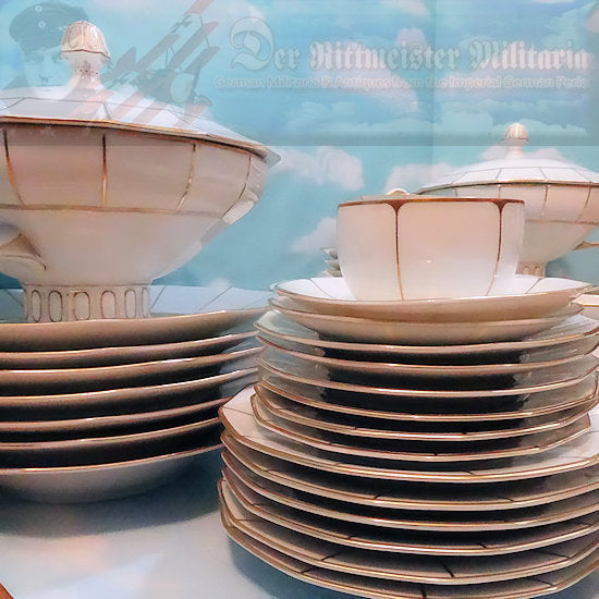 RARE GERMAN TABLEWARE DINING SET – Exquisite 22K Gold Trimmed Porcelain - Derrittmeister Militaria Group