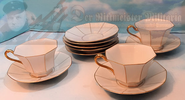 RARE GERMAN TABLEWARE DINING SET – Exquisite 22K Gold Trimmed Porcelain - Derrittmeister Militaria Group