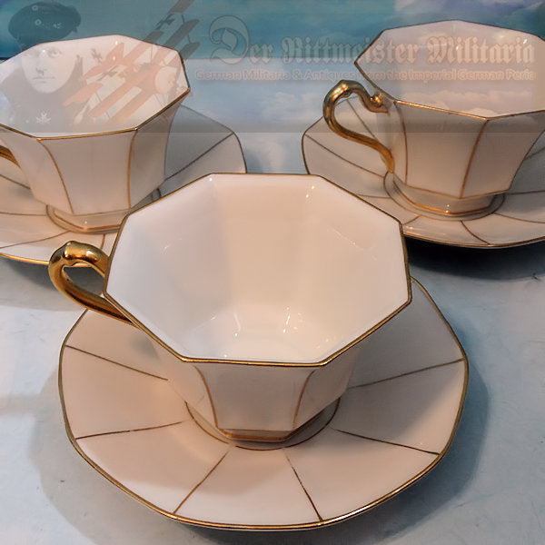 RARE GERMAN TABLEWARE DINING SET – Exquisite 22K Gold Trimmed Porcelain - Derrittmeister Militaria Group