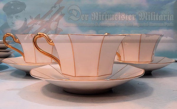 RARE GERMAN TABLEWARE DINING SET – Exquisite 22K Gold Trimmed Porcelain - Derrittmeister Militaria Group