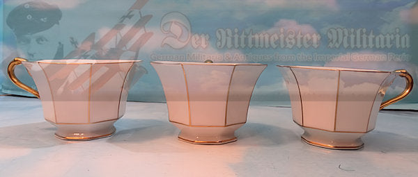 RARE GERMAN TABLEWARE DINING SET – Exquisite 22K Gold Trimmed Porcelain - Derrittmeister Militaria Group