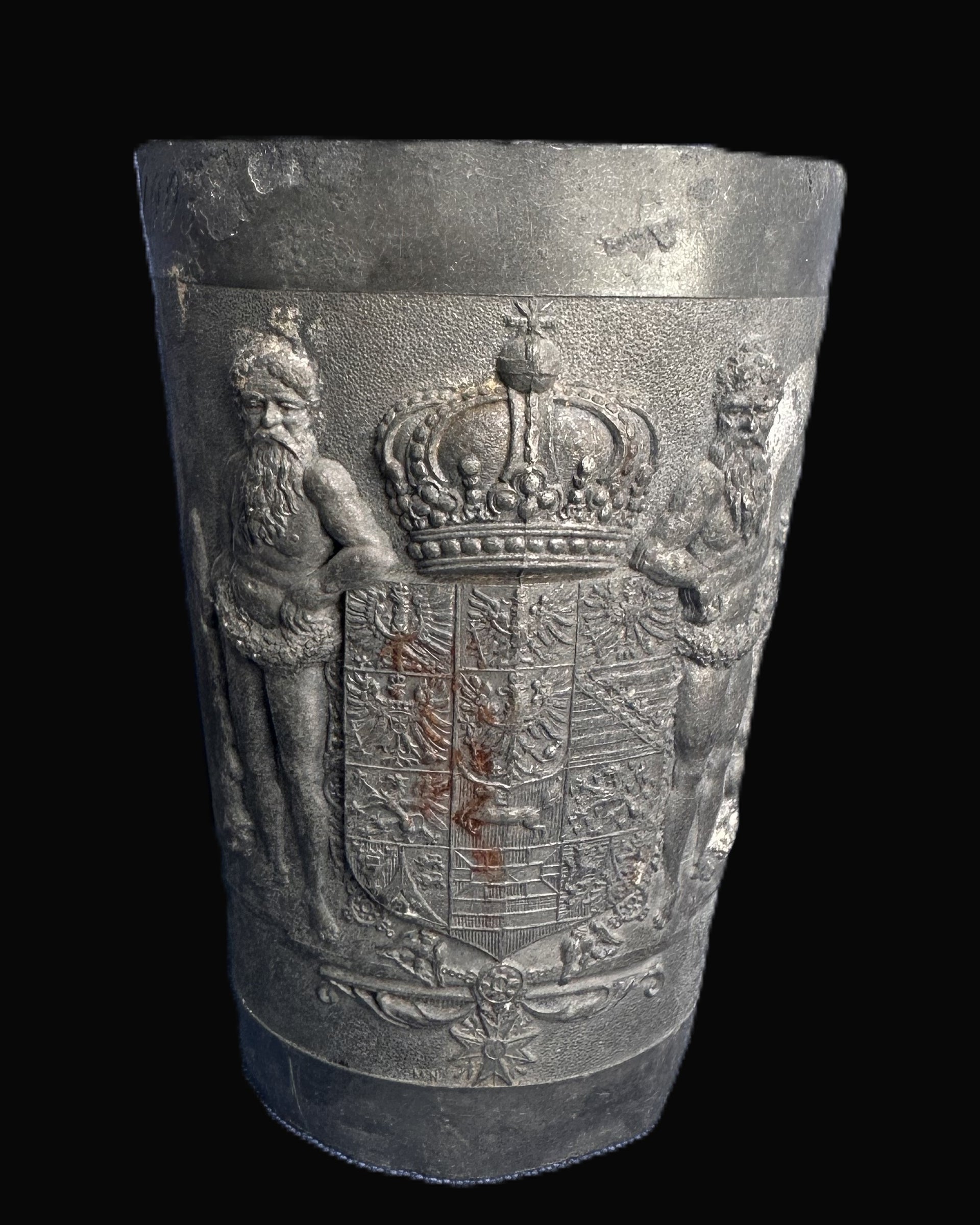 Pewter drinking cup from the Garnison-Schützen Korps, featuring Duke Albrecht of Württemberg, Hanover 1903