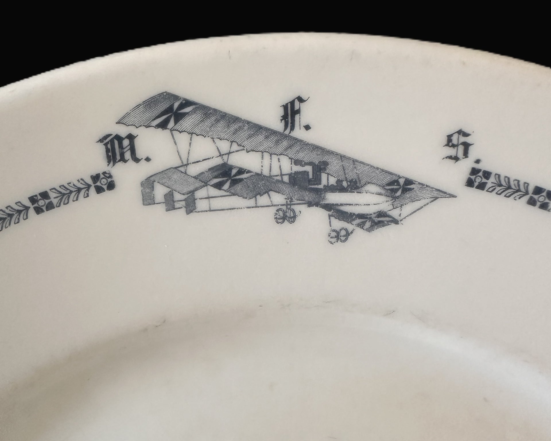 WWI German Aviation Mess Hall Dinner Plate – Rosenthal Porcelain, Franz Kreski Bromberg Vendor Mark